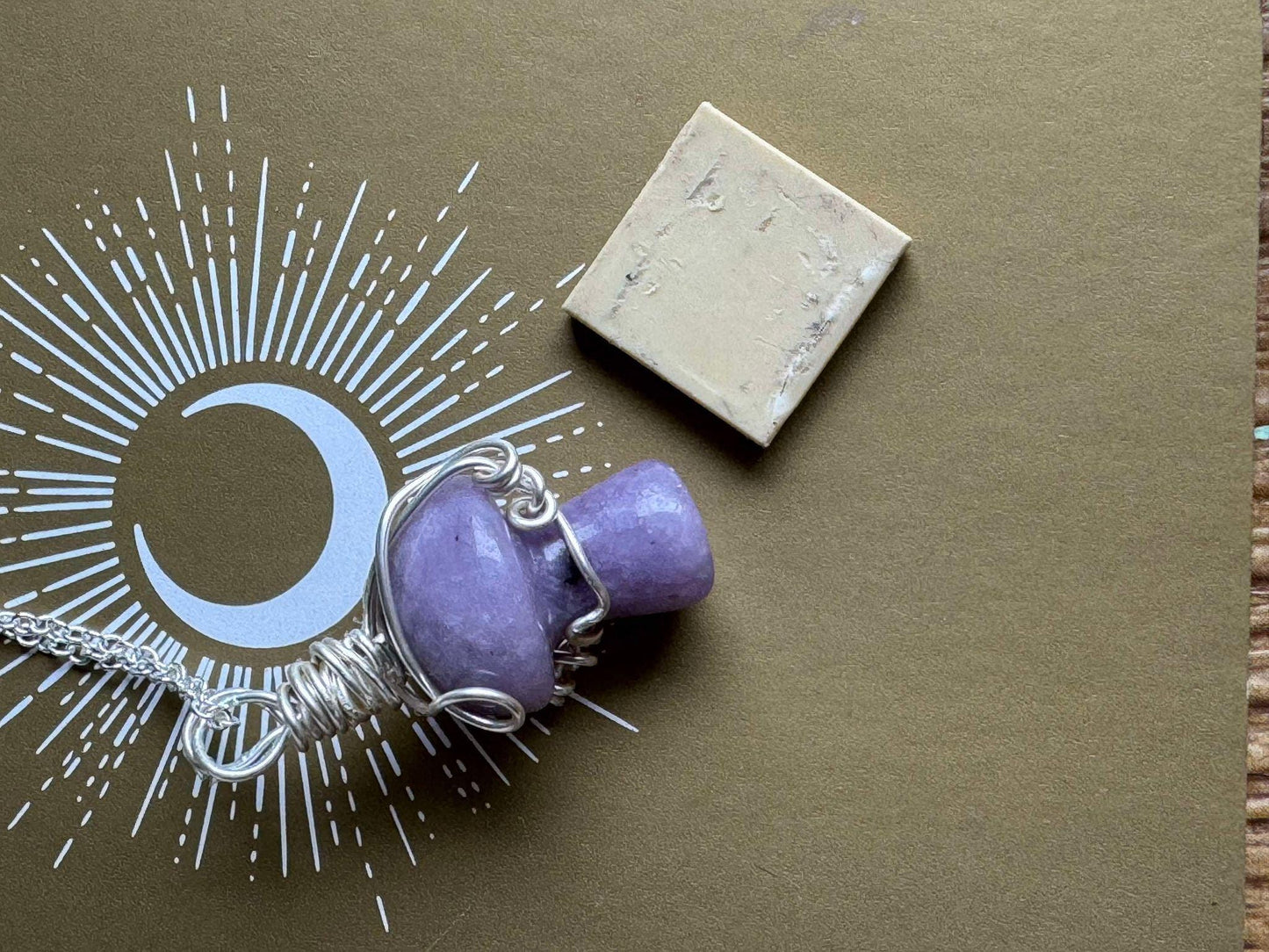 Lepidolite Mushroom Necklace