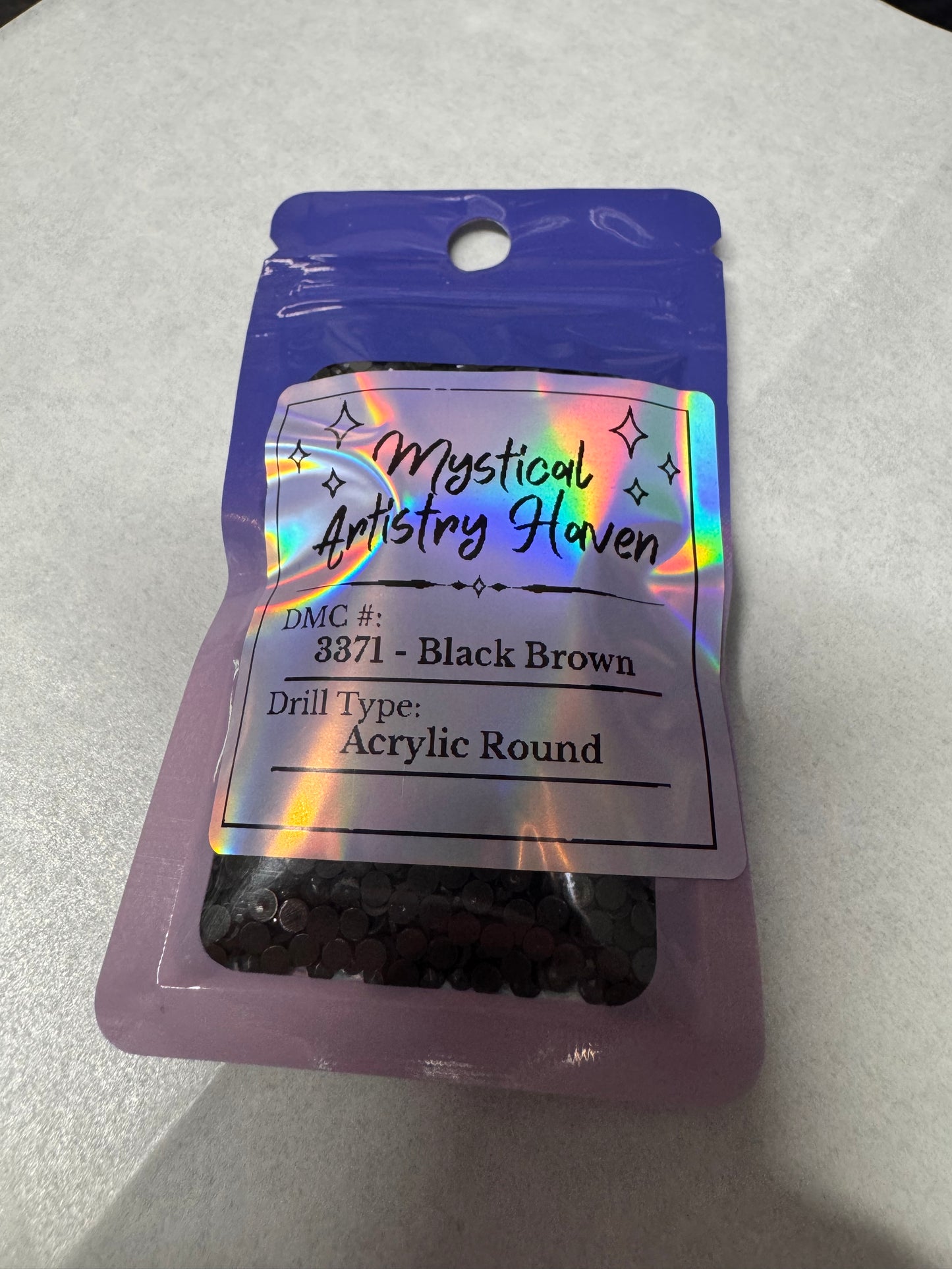 DMC 3371 Black Brown Acrylic Round