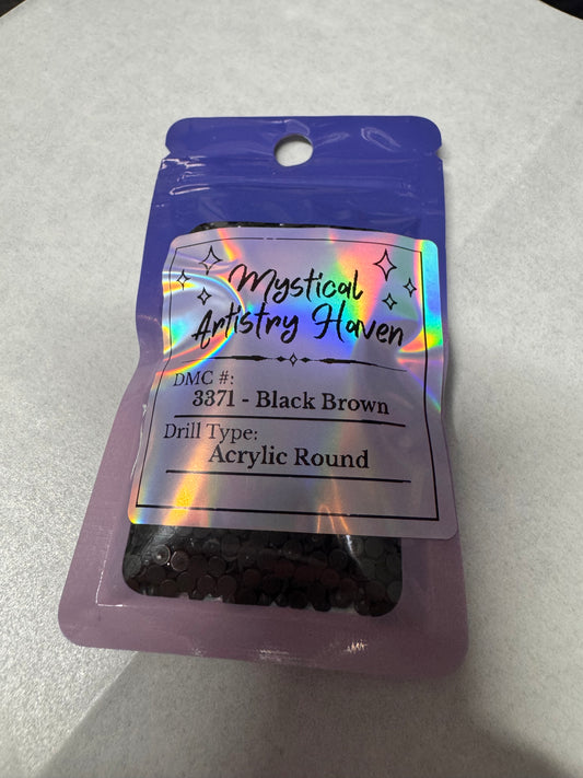 DMC 3371 Black Brown Acrylic Round