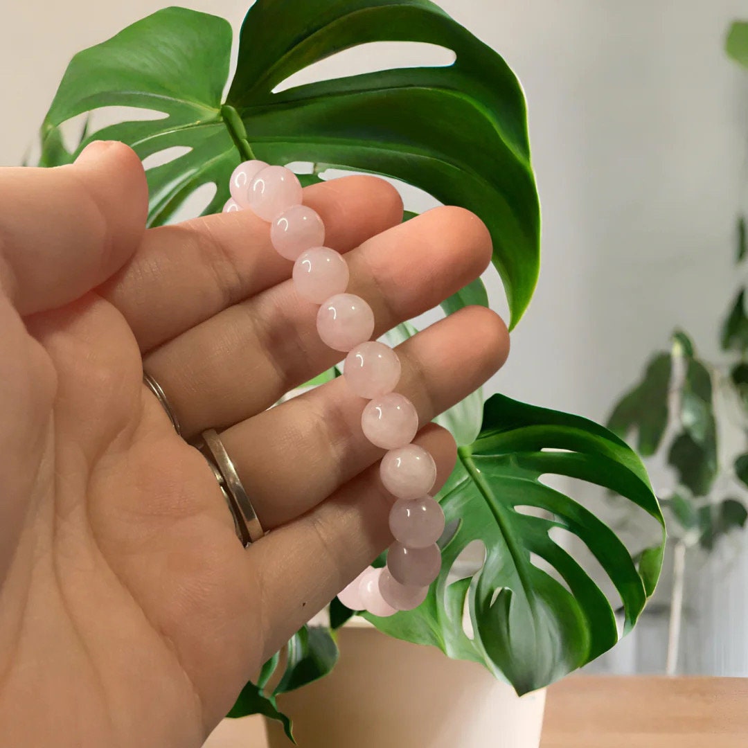 Rose Quartz Beaded Stretch Bracelet