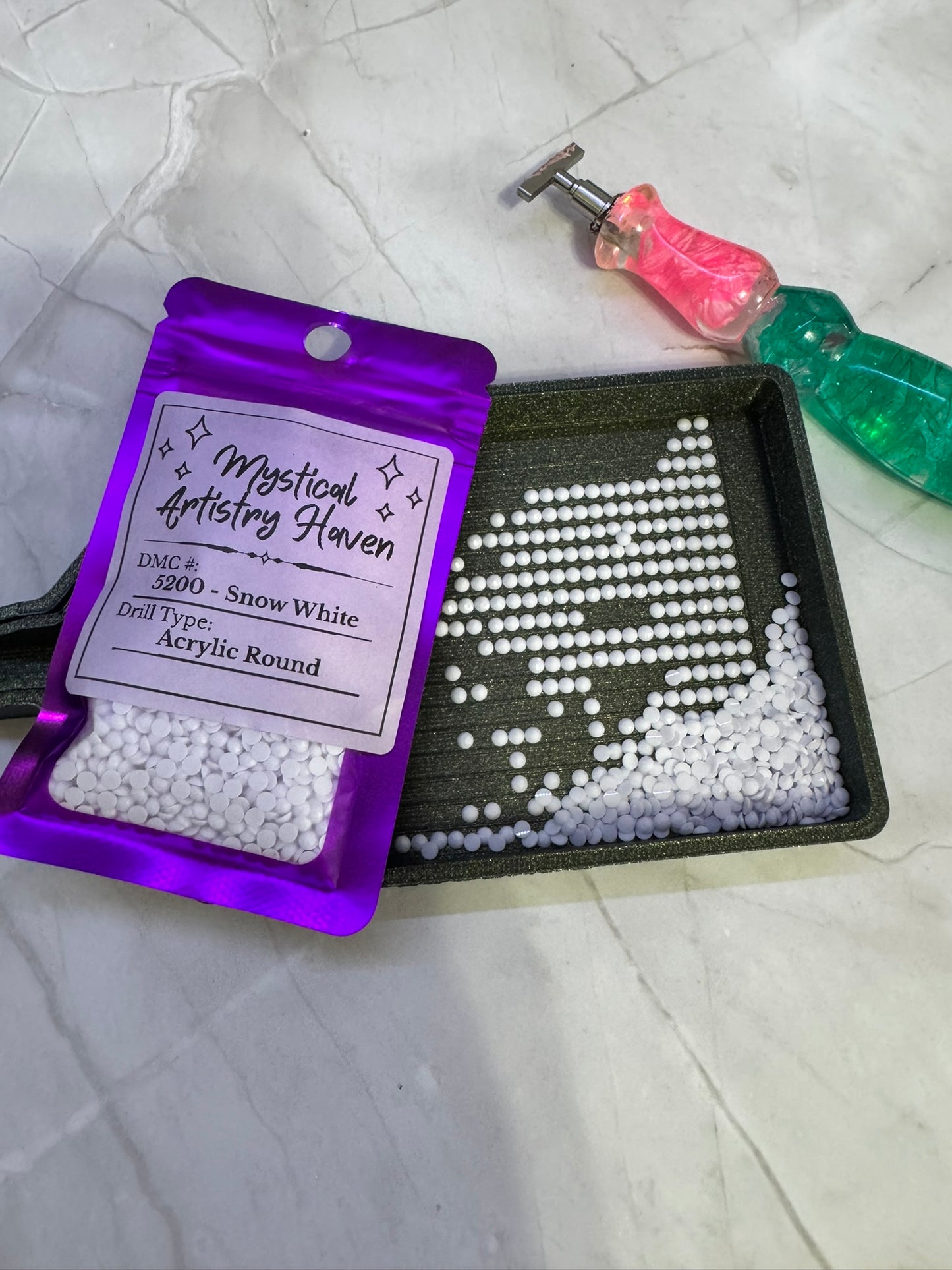 DMC 5200 Schneeweiß Acryl rund