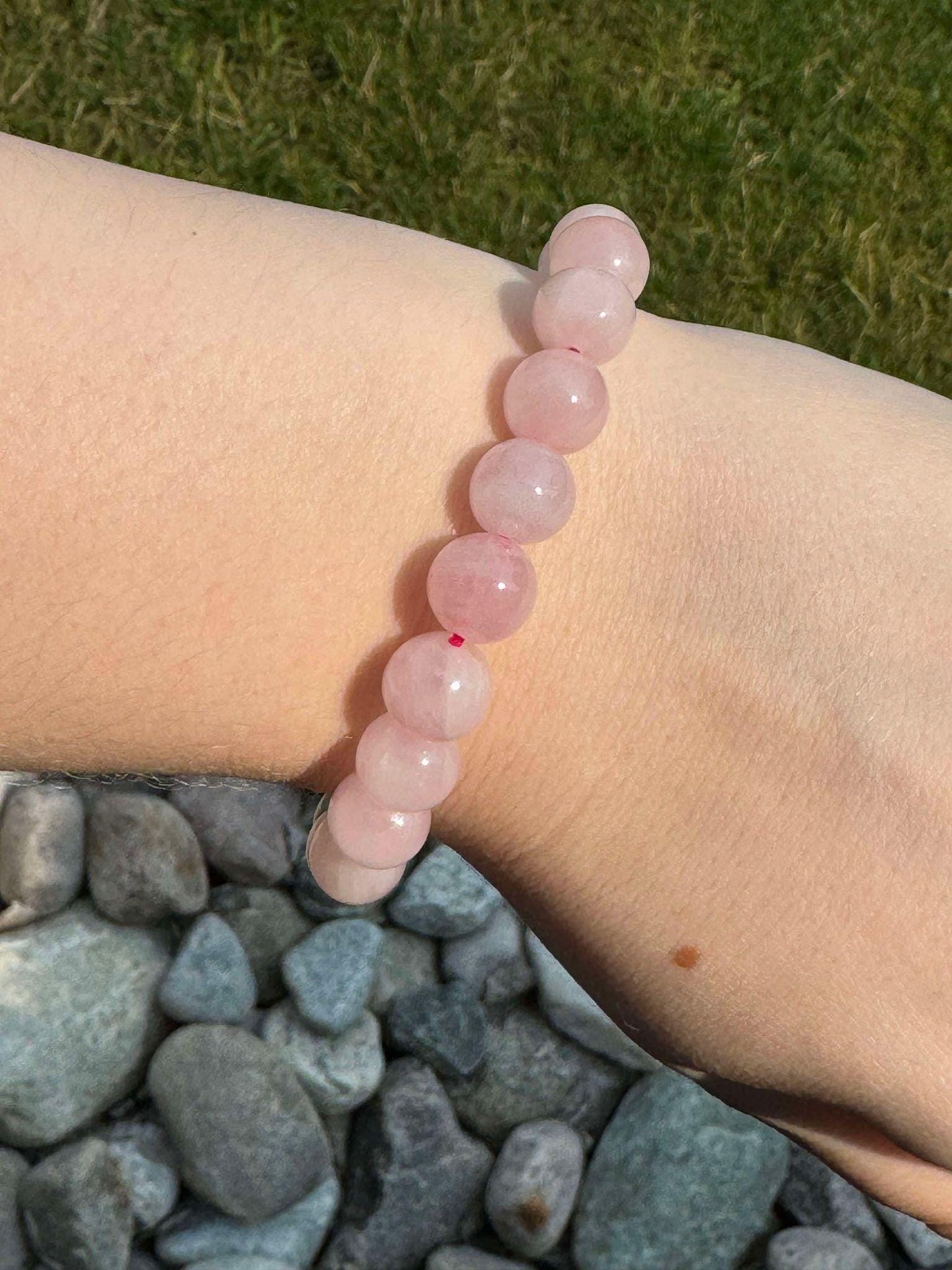 Rose Quartz Beaded Stretch Bracelet